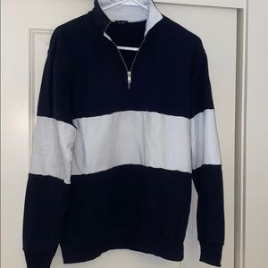 John Galt/ brandy striped quarter zip
